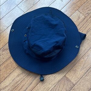 Navy Blue Wide Brim Hat